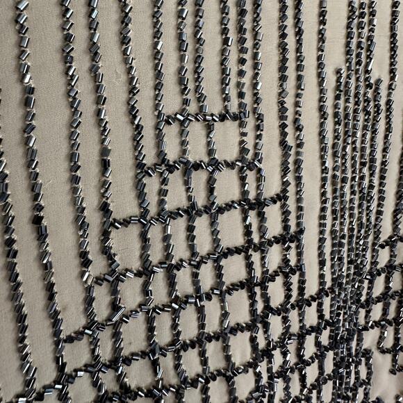 BOSTON PROPER | Geometric Beaded Short Sleeve Blouse | Size Small - Picture 4 of 8